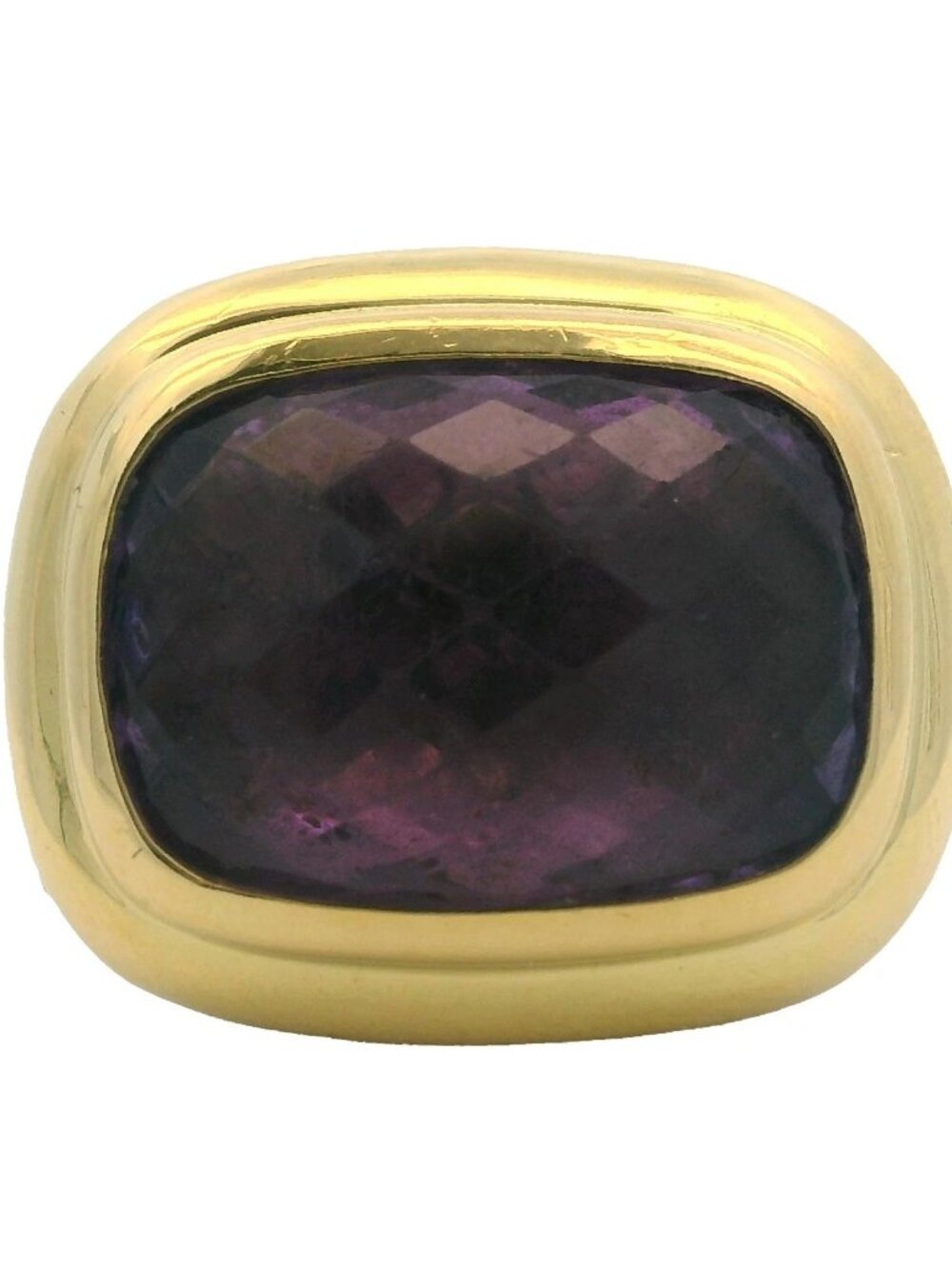 David Yurman Retired 925 Sterling/18kt Yellow Gold Amethyst Albion Ring Size 7